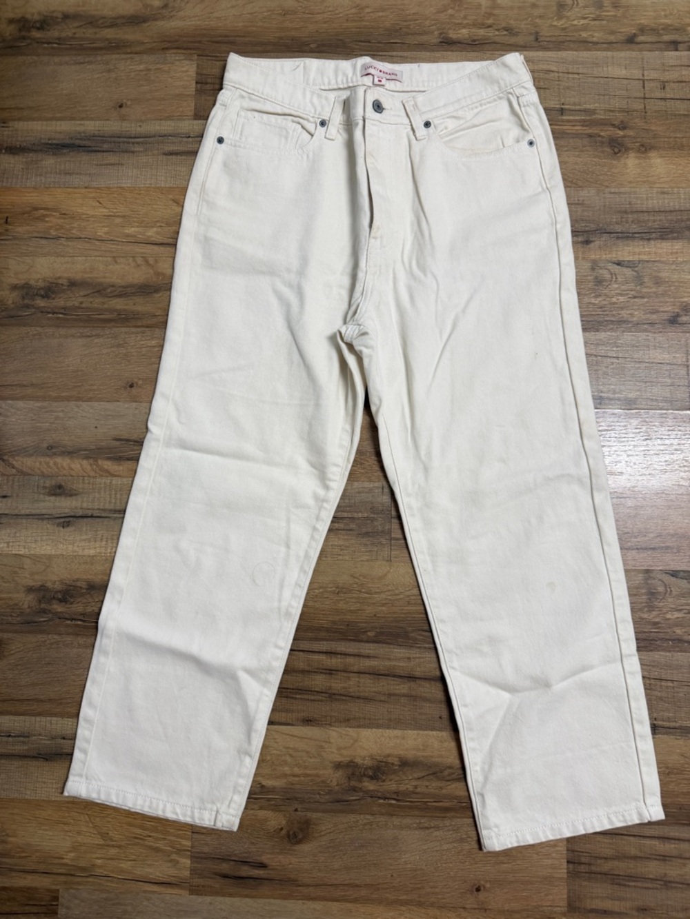 Lucky Brand Cream Straight Leg Jeans